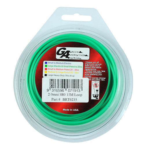 Pro Fit Trimmer Line Green .080" / 2.00mm Carded Loop Length 15m