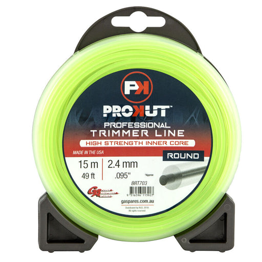 Prokut Trimmer Line Round Green .095 2.4mm 49' 15m Teardrop