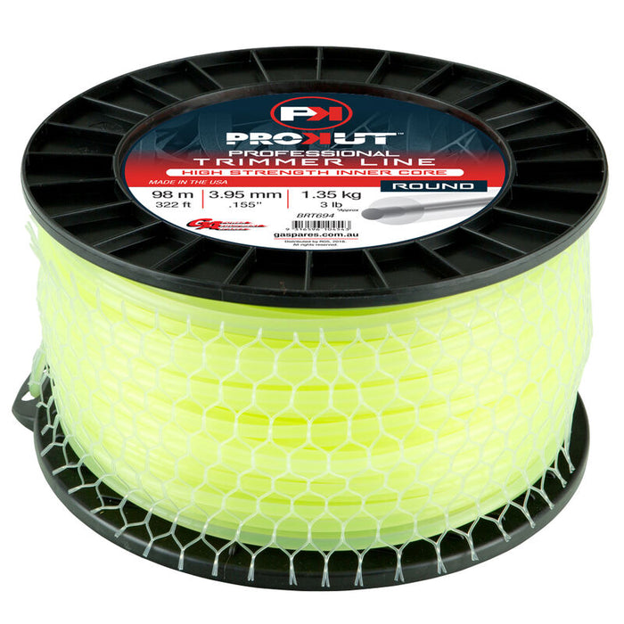 Prokut Trimmer Line Round Yellow 0.155" 3.95mm 3lb 98m Spool